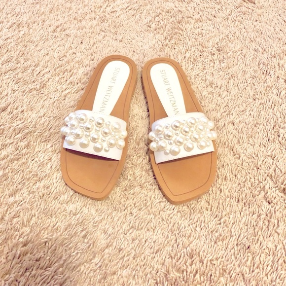 Stuart Weitzman Goldie Pearl Slides - Picture 6 of 10